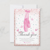 Ballerina Pastel Pink Glitter Birthday Bedankkaart (Voorkant)