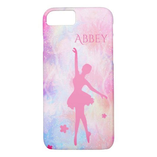Ballerina Pastel Roze Gepersonaliseerde iPhone Cas Case-Mate iPhone Case (Achterkant)