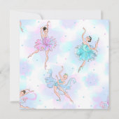 Ballerina Pastel Square verjaardagsuitnodiging (Achterkant)