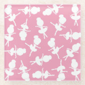 Ballerina Pattern, Ballet Girls, Ballet Dance Glazen Onderzetter (Voorkant)