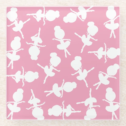 Ballerina Pattern, Ballet Girls, Ballet Dance Glazen Onderzetter (Voorkant)