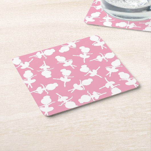 Ballerina Pattern, Ballet Girls, Ballet Dance Kartonnen Onderzetters (Schuin)