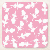 Ballerina Pattern, Ballet Girls, Ballet Dance Kartonnen Onderzetters (Voorkant)