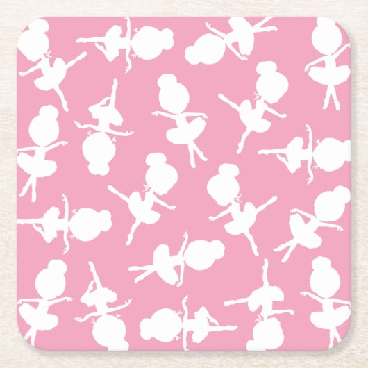 Ballerina Pattern, Ballet Girls, Ballet Dance Kartonnen Onderzetters (Voorkant)