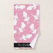 Ballerina Pattern, Ballet Meisjes, Dans, Jouw naam Bad Handdoek (Handdoek)