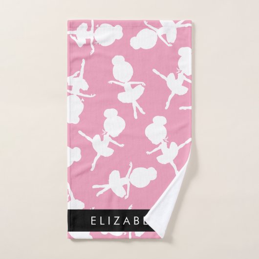 Ballerina Pattern, Ballet Meisjes, Dans, Jouw naam Bad Handdoek (Handdoek)