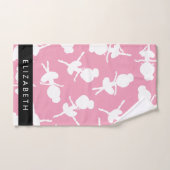 Ballerina Pattern, Ballet Meisjes, Dans, Jouw naam Bad Handdoek (Handdoek)