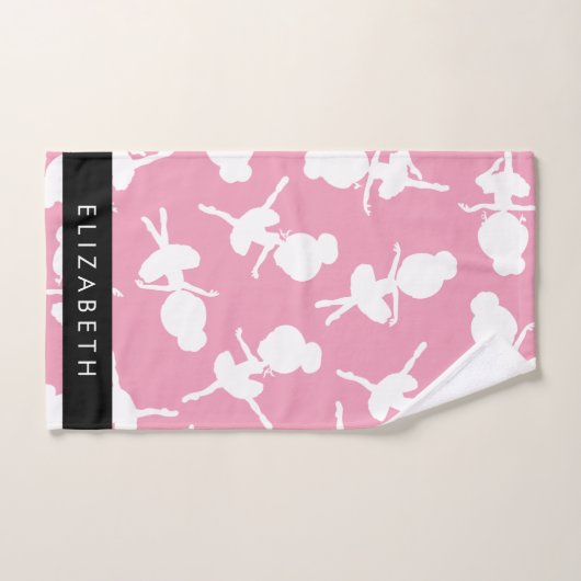 Ballerina Pattern, Ballet Meisjes, Dans, Jouw naam Bad Handdoek (Handdoek)