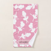 Ballerina Pattern, Ballet Meisjes, Dans, Jouw naam Bad Handdoek (Handdoek)