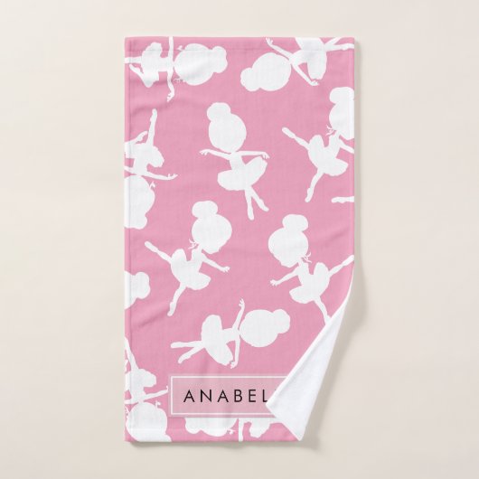 Ballerina Pattern, Ballet Meisjes, Dans, Jouw naam Bad Handdoek (Handdoek)