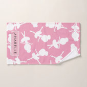 Ballerina Pattern, Ballet Meisjes, Dans, Jouw naam Bad Handdoek (Handdoek)