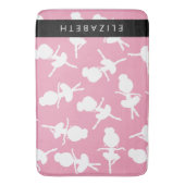 Ballerina Pattern, Ballet Meisjes, Dans, Jouw naam Badmat (Voorkant Verticaal)