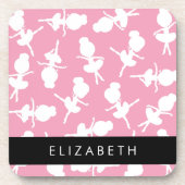 Ballerina Pattern, Ballet Meisjes, Dans, Jouw naam Bier Onderzetter (Voorkant)