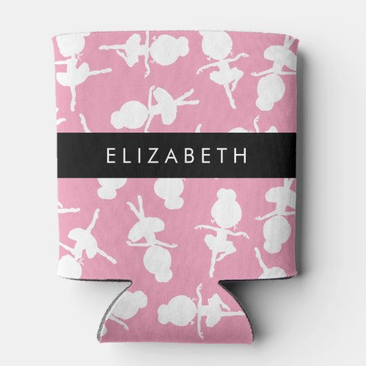 Ballerina Pattern, Ballet Meisjes, Dans, Jouw naam Blikjeskoeler (Achterkant)