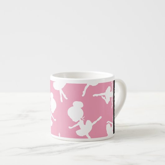 Ballerina Pattern, Ballet Meisjes, Dans, Jouw naam Espresso Kop (Voorkant rechts)