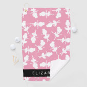 Ballerina Pattern, Ballet Meisjes, Dans, Jouw naam Golfhanddoek (Insitu)