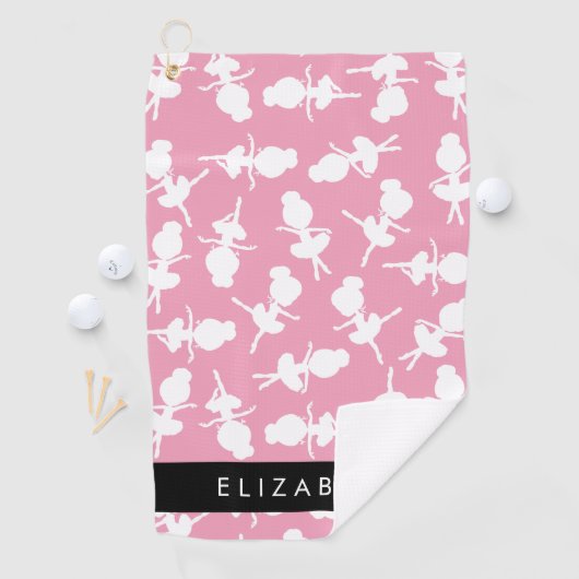 Ballerina Pattern, Ballet Meisjes, Dans, Jouw naam Golfhanddoek (Insitu)