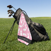 Ballerina Pattern, Ballet Meisjes, Dans, Jouw naam Golfhanddoek (Groen)