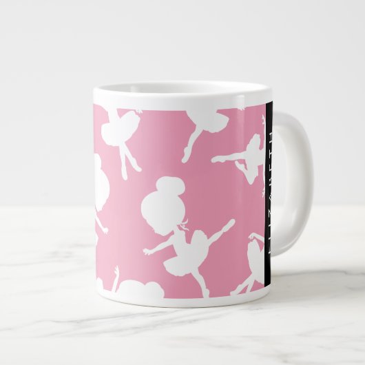 Ballerina Pattern, Ballet Meisjes, Dans, Jouw naam Grote Koffiekop (Voorkant rechts)