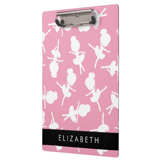 Ballerina Pattern, Ballet Meisjes, Dans, Jouw naam Klembord (Links)