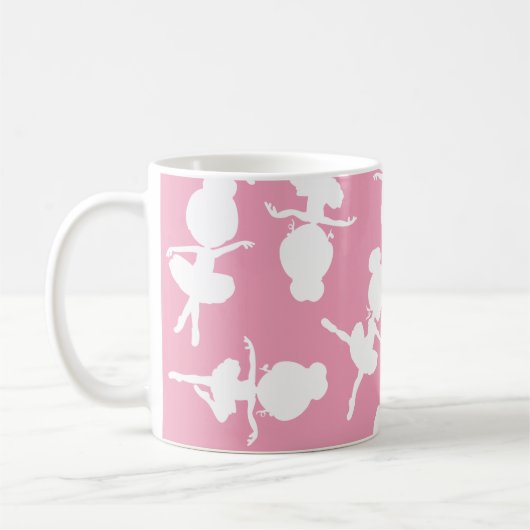 Ballerina Pattern, Ballet Meisjes, Dans, Jouw naam Koffiemok (Links)