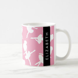 Ballerina Pattern, Ballet Meisjes, Dans, Jouw naam Koffiemok