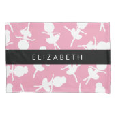 Ballerina Pattern, Ballet Meisjes, Dans, Jouw naam Kussensloop (Voorkant)