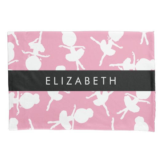 Ballerina Pattern, Ballet Meisjes, Dans, Jouw naam Kussensloop (Voorkant)
