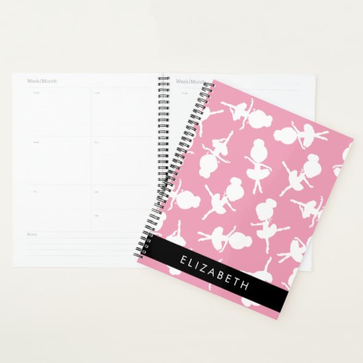 Ballerina Pattern, Ballet Meisjes, Dans, Jouw naam Planner (Display)