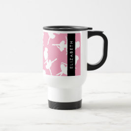 Ballerina Pattern, Ballet Meisjes, Dans, Jouw naam Reisbeker
