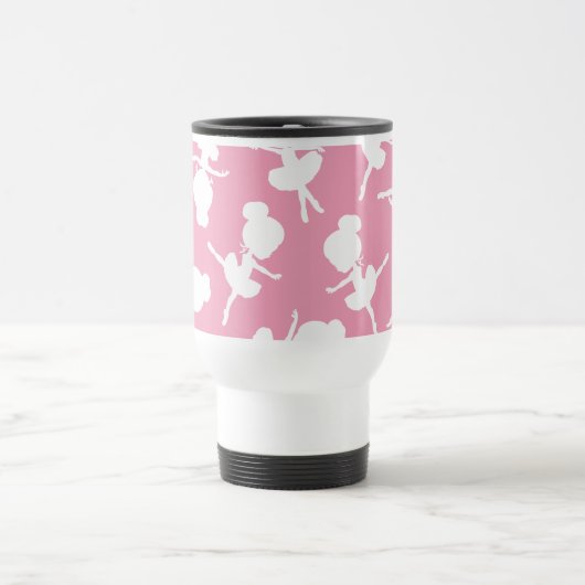 Ballerina Pattern, Ballet Meisjes, Dans, Jouw naam Reisbeker (Center)