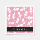 Ballerina Pattern, Ballet Meisjes, Dans, Jouw naam Servet (Voorkant)