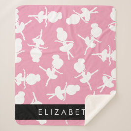 Ballerina Pattern, Ballet Meisjes, Dans, Jouw naam Sherpa Deken