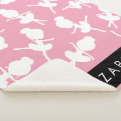 Ballerina Pattern, Ballet Meisjes, Dans, Jouw naam Sherpa Deken (3/4)