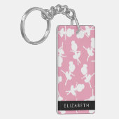 Ballerina Pattern, Ballet Meisjes, Dans, Jouw naam Sleutelhanger (Voorkant Links)