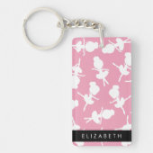 Ballerina Pattern, Ballet Meisjes, Dans, Jouw naam Sleutelhanger (Voorkant)
