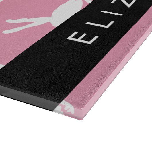 Ballerina Pattern, Ballet Meisjes, Dans, Jouw naam Snijplank (Hoek)