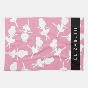 Ballerina Pattern, Ballet Meisjes, Dans, Jouw naam Theedoek