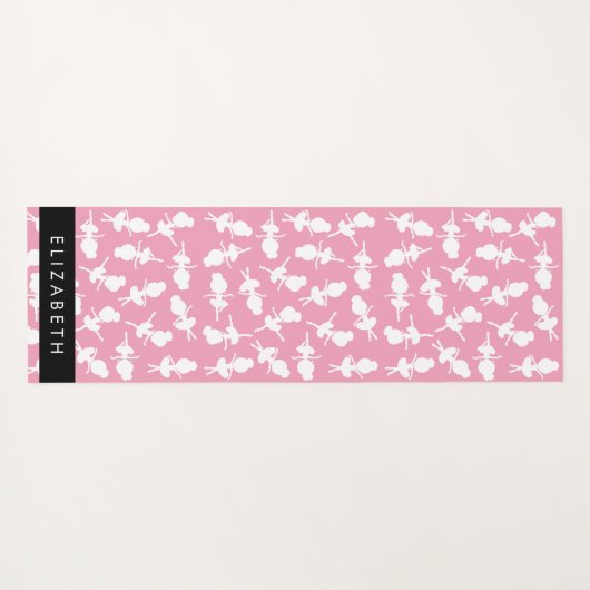 Ballerina Pattern, Ballet Meisjes, Dans, Jouw naam Yogamat (Achterkant (horizontaal))