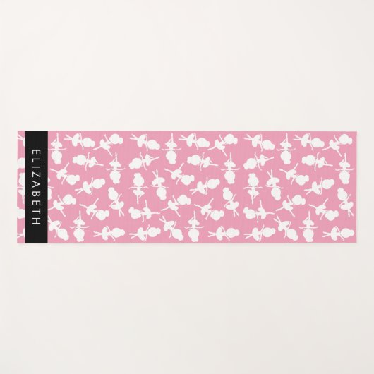 Ballerina Pattern, Ballet Meisjes, Dans, Jouw naam Yogamat (Voorkant (horizontaal))
