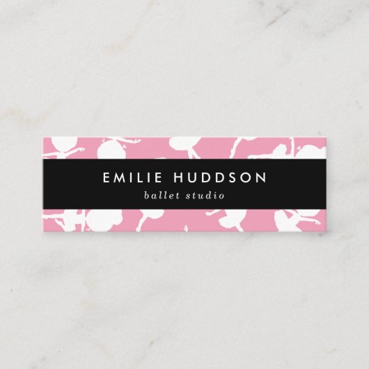 Ballerina Pattern, Ballet Teacher, Dance Studio Mini Visitekaartje (Voorkant)