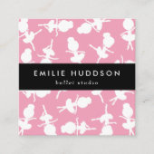 Ballerina Pattern, Ballet Teacher, Dance Studio Vierkante Visitekaartje (Voorkant)
