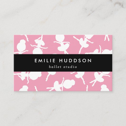 Ballerina Pattern, Ballet Teacher, Dance Studio Visitekaartje (Voorkant)