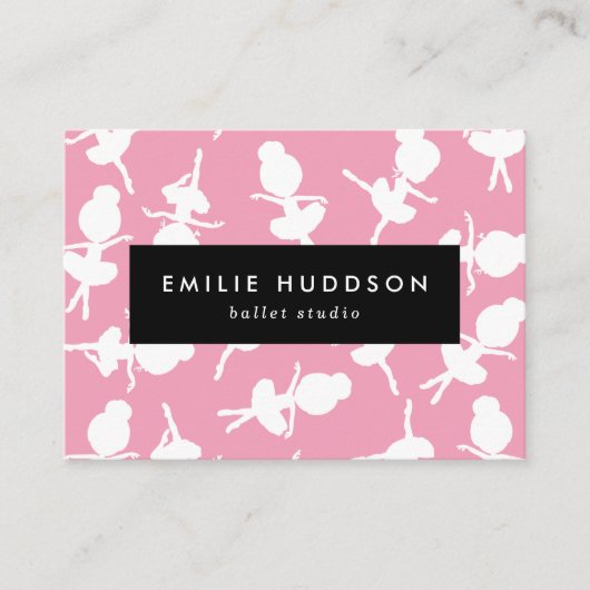 Ballerina Pattern, Ballet Teacher, Dance Studio Visitekaartje (Voorkant)