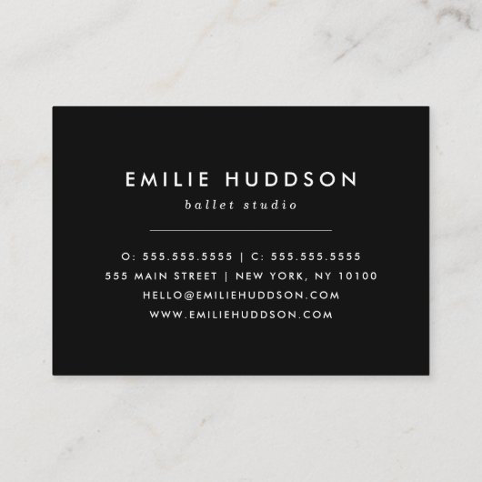 Ballerina Pattern, Ballet Teacher, Dance Studio Visitekaartje (Achterkant)