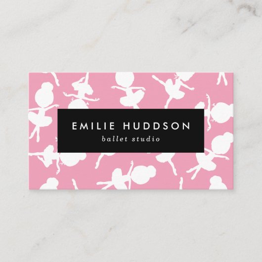 Ballerina Pattern, Ballet Teacher, Dance Studio Visitekaartje (Voorkant)