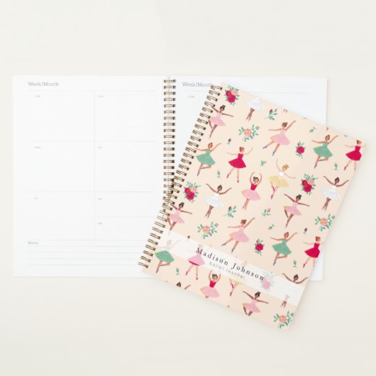 Ballerina Pattern Cute Ballet Dancers Weekly Planner (Display)