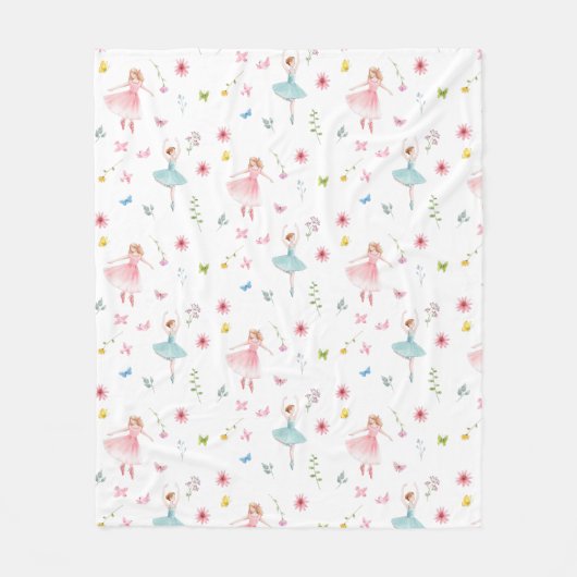 Ballerina Pattern Fleece Deken (Voorkant)