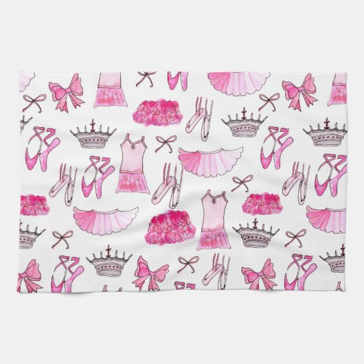 Ballerina Pattern in Waterverf Theedoek (Horizontaal)