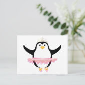 Ballerina Penguin Briefkaart (Staand voorkant)
